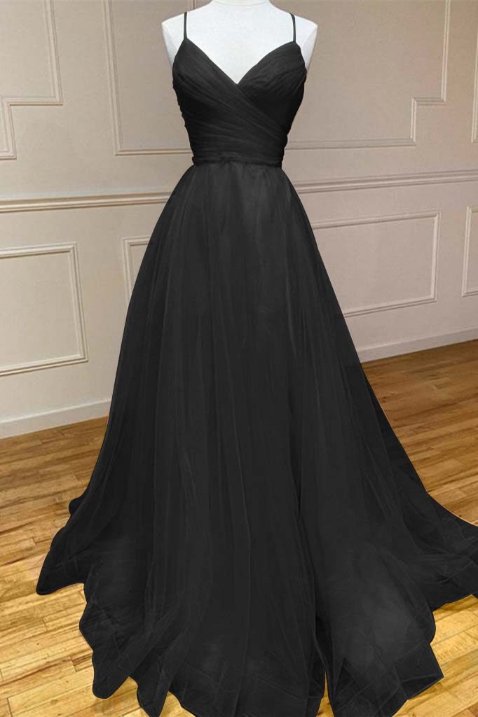 Amazing Yellow Prom Dress Spaghetti Strap Sleeveless V Neck Evening Formal Dress