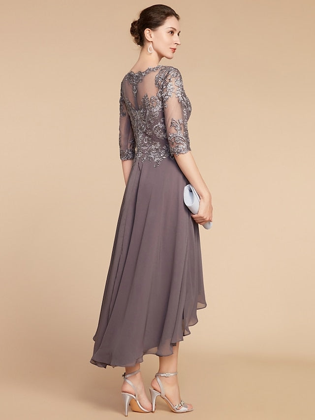 Asymmetrical Scoop A Line Mother of the Bride Dress