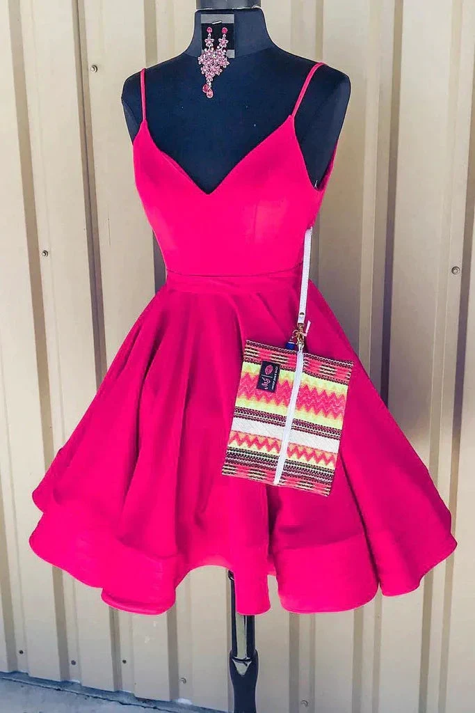 Sexy A-Line Spaghetti Straps Short Homecoming Dresses (ZD12397) - VelvetHem