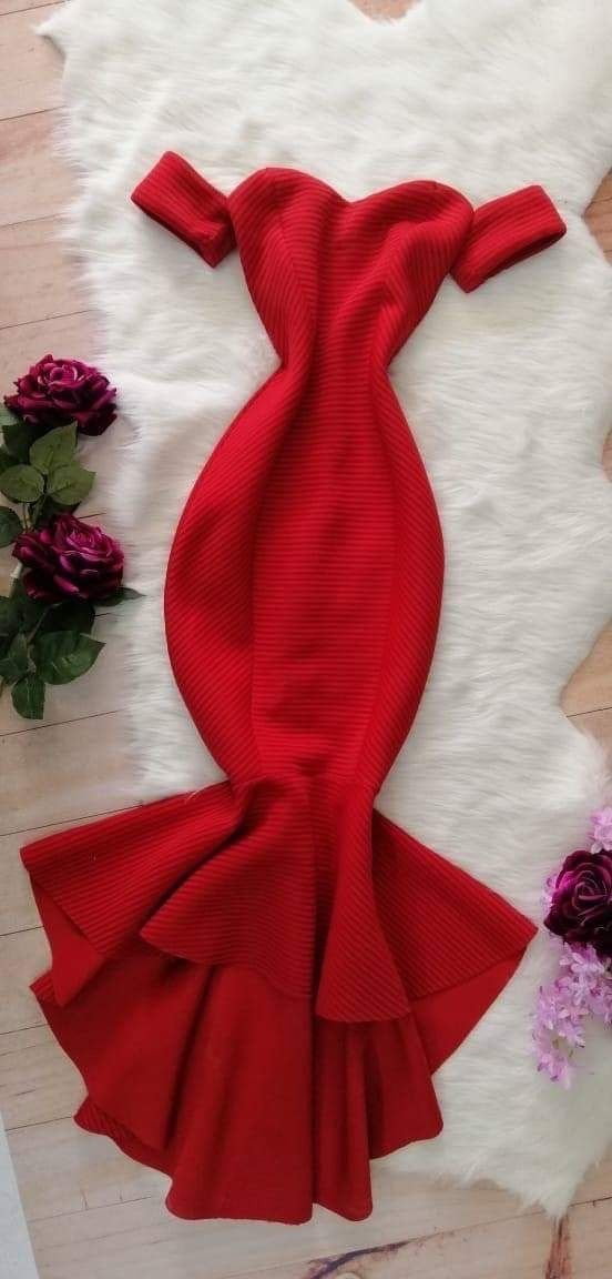 Sweetheart Neckline Red Mermaid Prom Dress Red Evening Dress Y6044 - VelvetHem