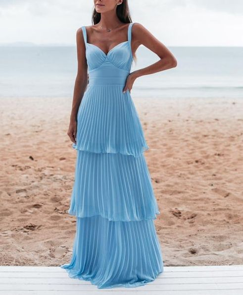 Charming Blue Prom Dress Long Evening Dress Y6363
