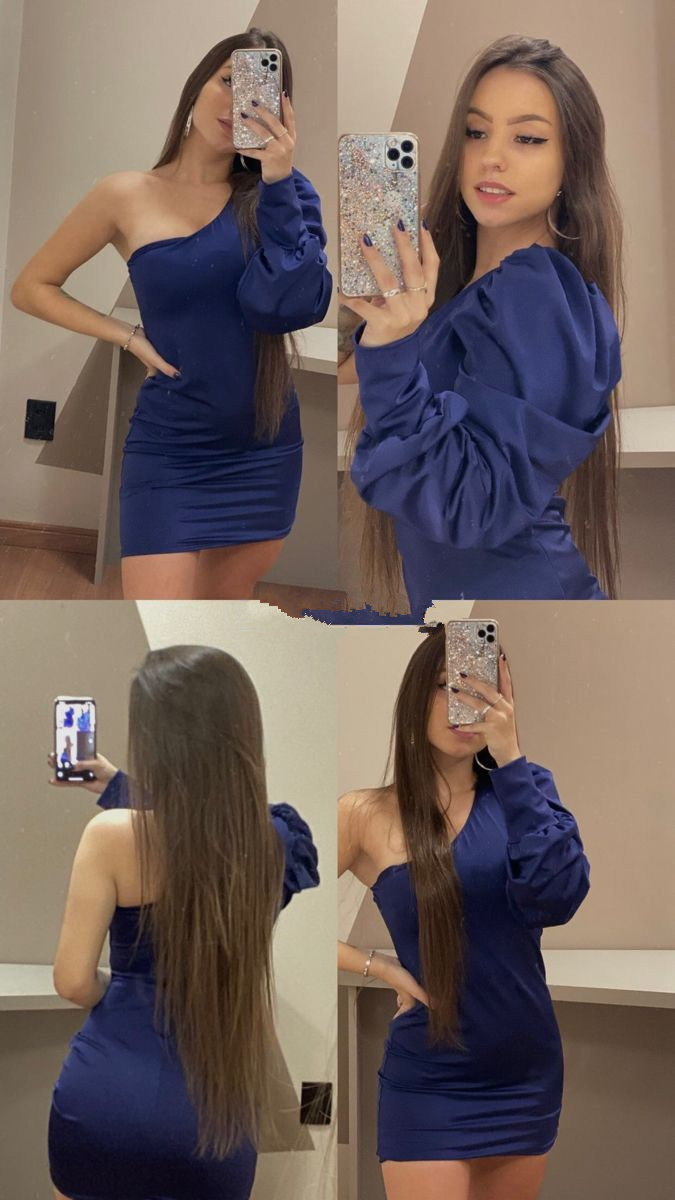 One Sleeve Irregular Neckline Bodycon Dress Sexy Homecoming Dress Y2463 - VelvetHem