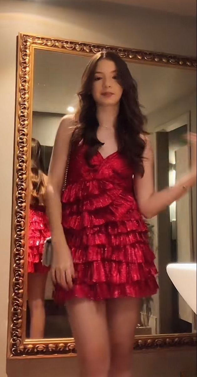 Beautiful Spaghetti Straps Red Layers Short Formal 6th Grade Homecoming Dress A Line Cocktail Dress