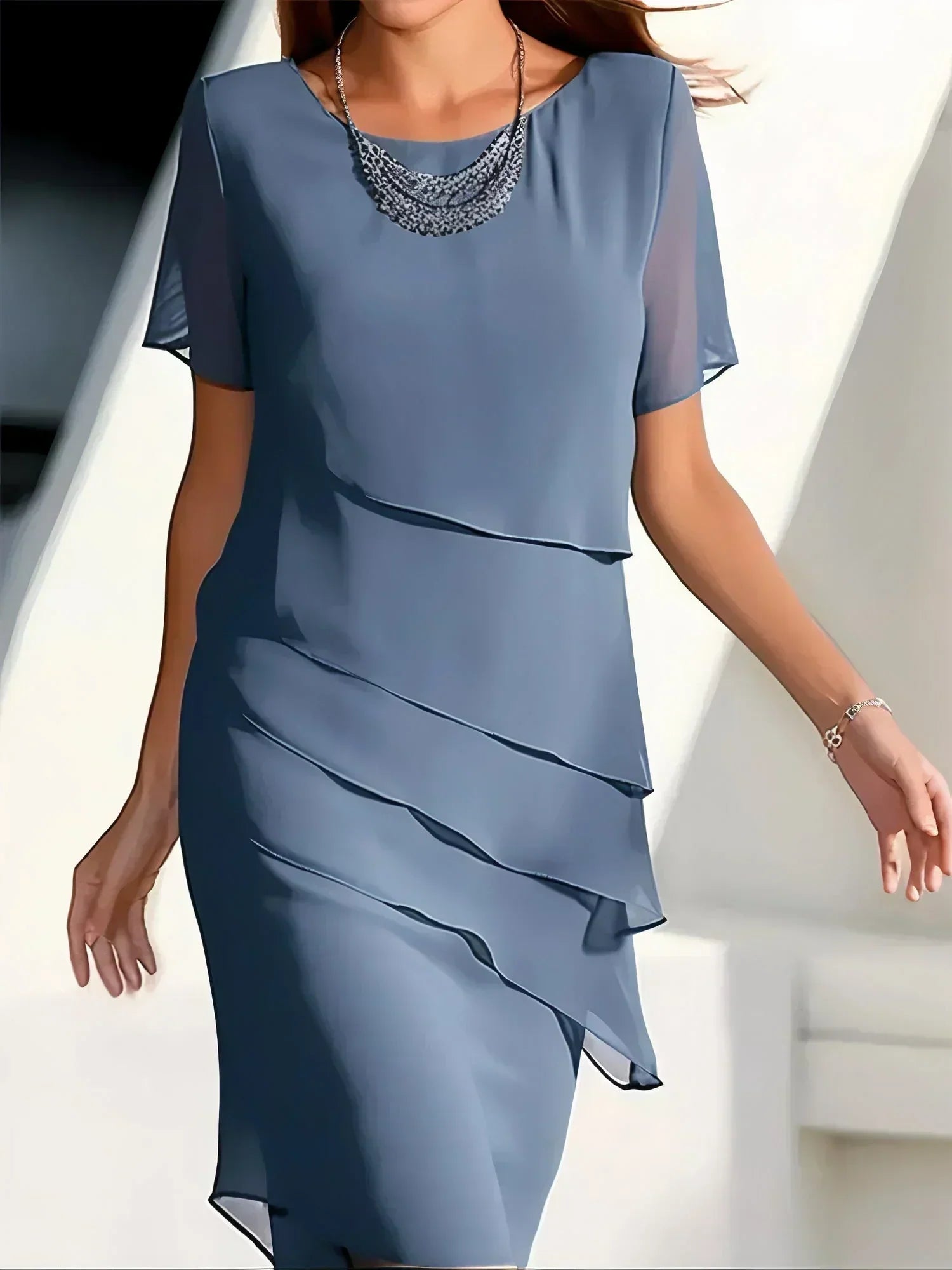 Alina Boutique Chiffon Cocktail Dress Chic Silhouette Collection
