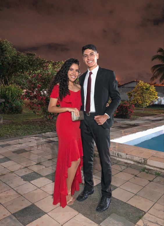 Red Hi-low Mermaid Evening Dress Red Party Dress Y5701 - VelvetHem