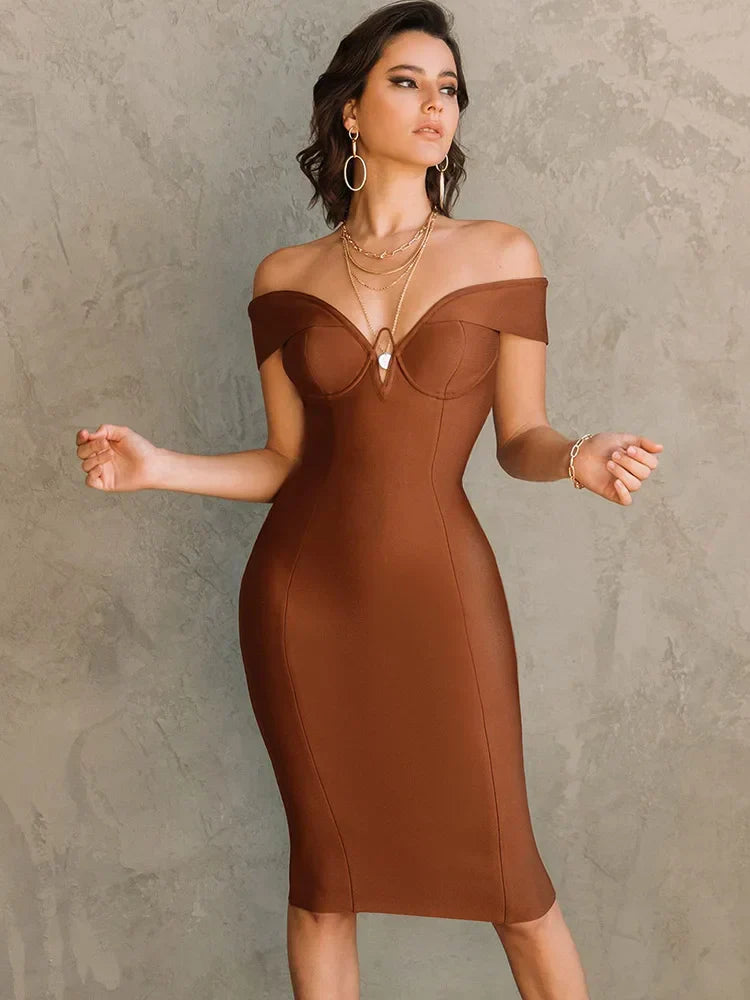 Bandage High Quality Evening Party Club Women Bodycon Dress