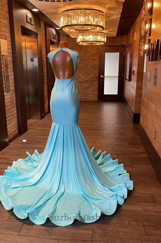 Beautiful Long Sleeveless Mermaid Prom Dress With Beading
