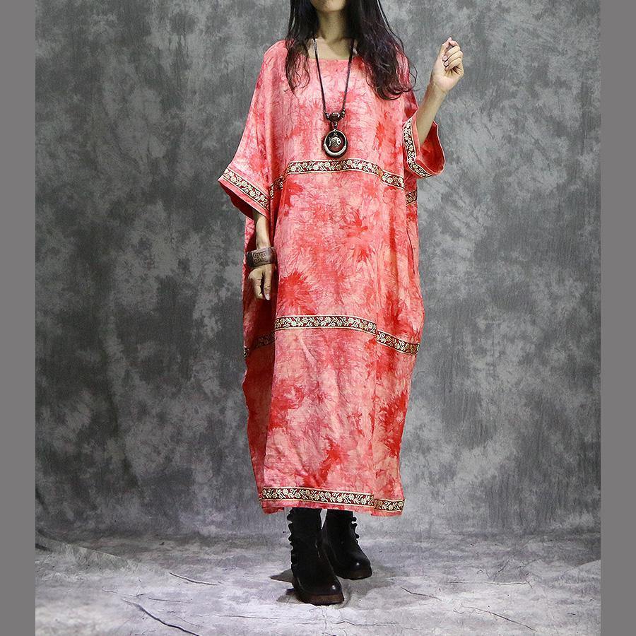 Beautiful o neck cotton clothes Pakistani Tunic Tops red patchwork long Dress summer