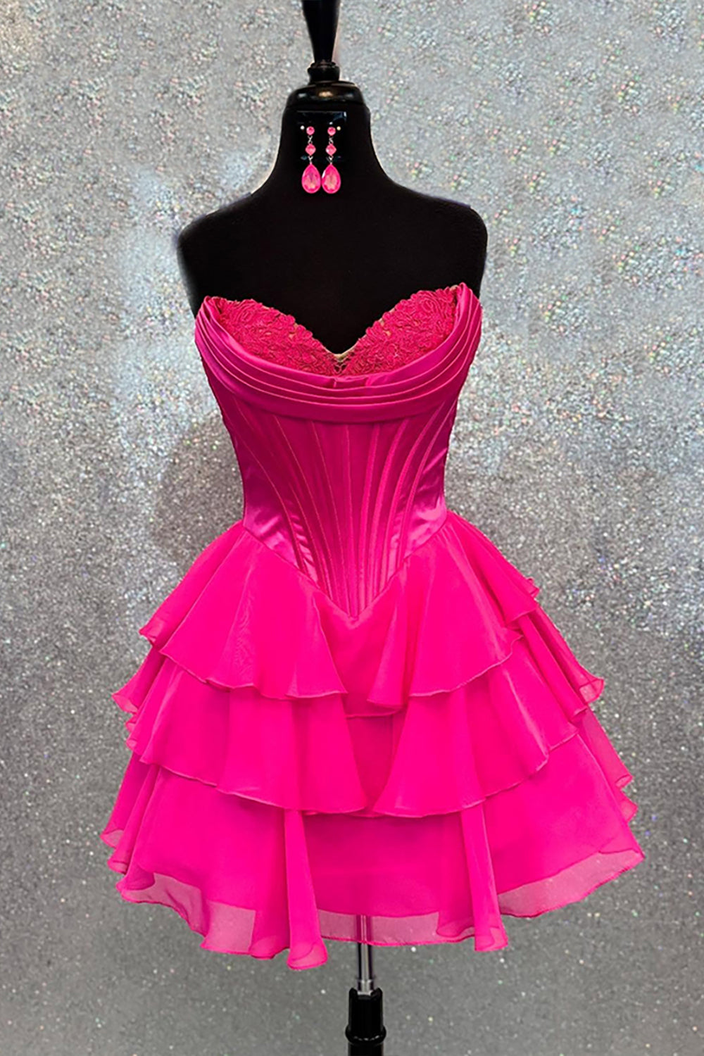 Black Corset A Line Homecoming Dresses Short Cocktail Dresses With Ruffles