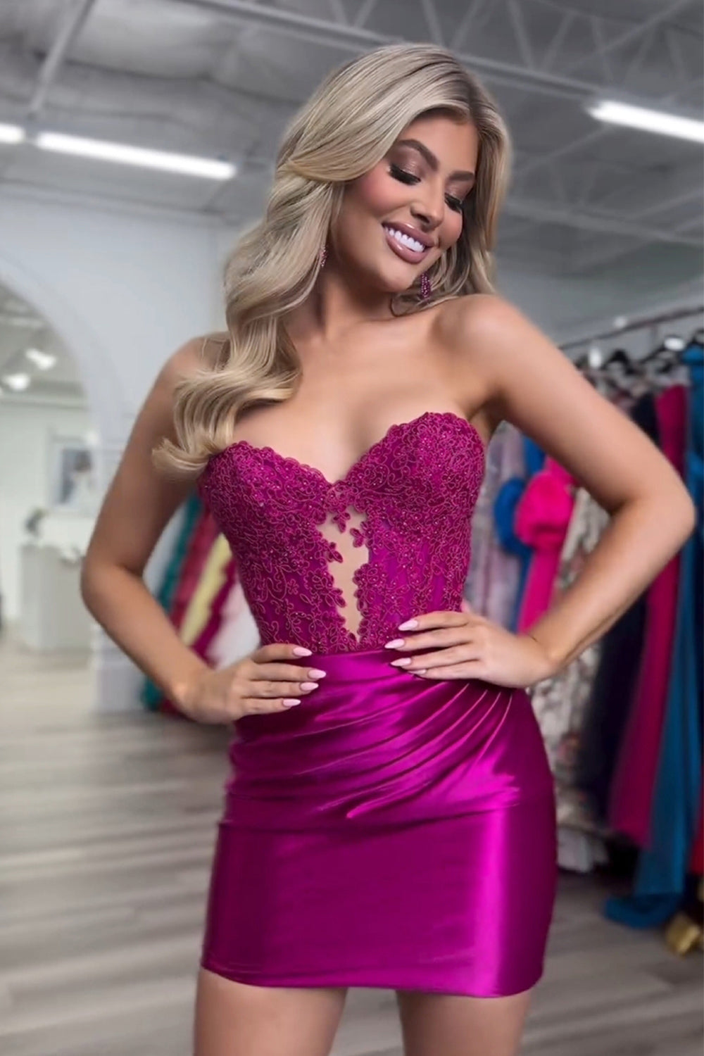 Black Homecoming Dresses Strapless Corset Tight Short Cocktail Dresses with Appliques