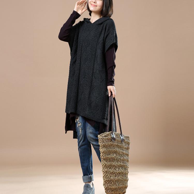 Black hoodie sweaters plus size winter dresses