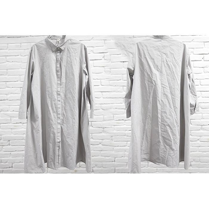 Black spring cotton dress plus size cotton blouse shirt
