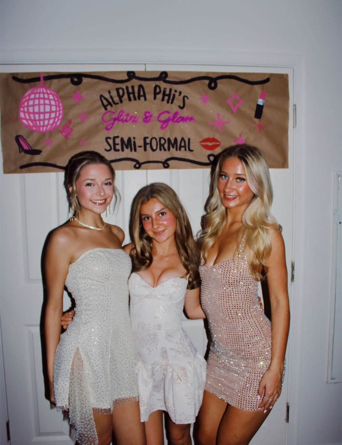 Bling A Line Strapless White Sequins/Champagne Short Homecoming Dress with Beading