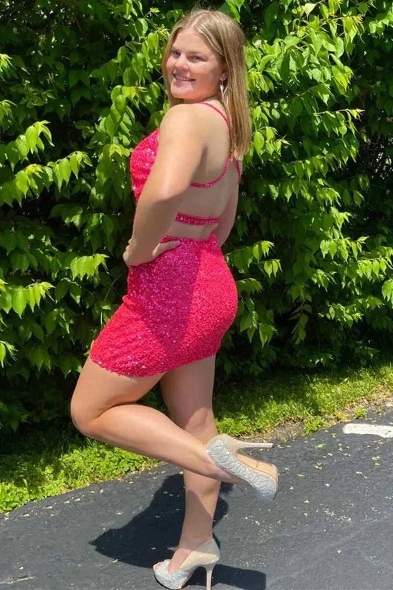 Sleeveless Sequin GraduationParty Dress (ZD11666)
