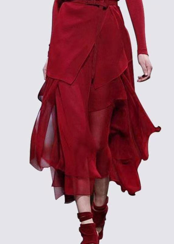 Boho Mulberry Slash Neck Asymmetrical Sashes Chiffon Long Dress Fall