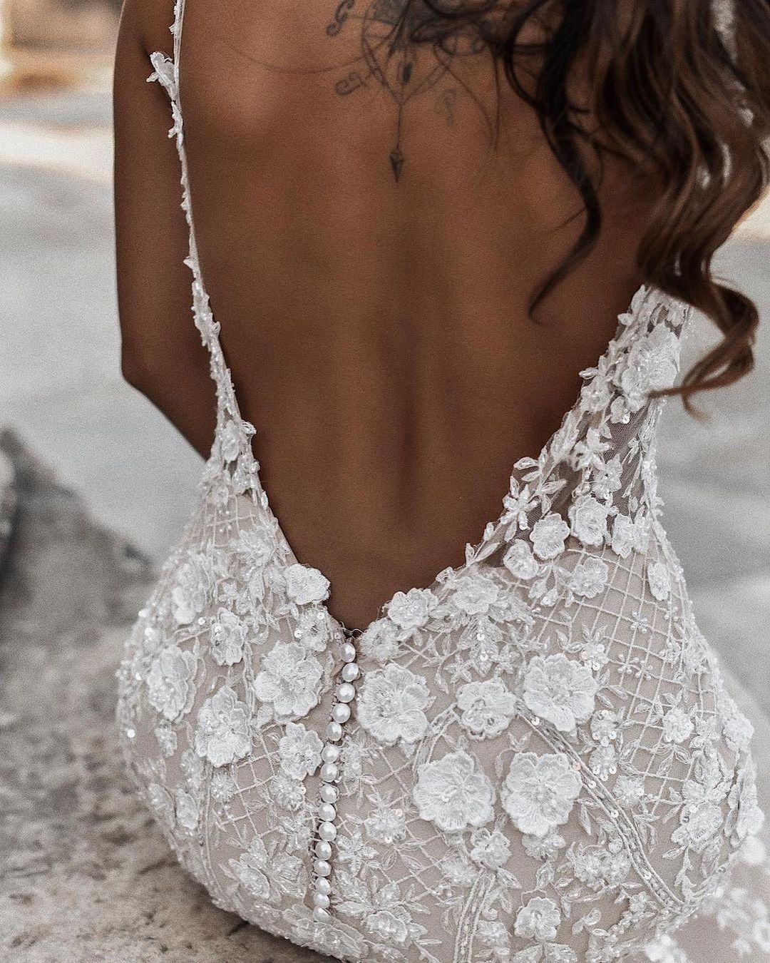 Boho Sleeveless Floral Mermaid Beach Wedding Dress Backless Bridal Gown