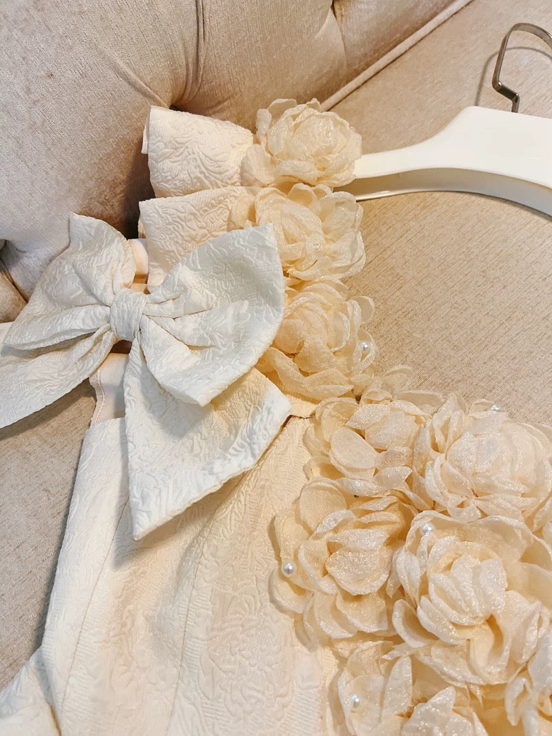 Pretty Ball Gown Straps Lace Flowers Homecoming Dresses Birthday Outfits With Bow - View 6 | VelvetHem