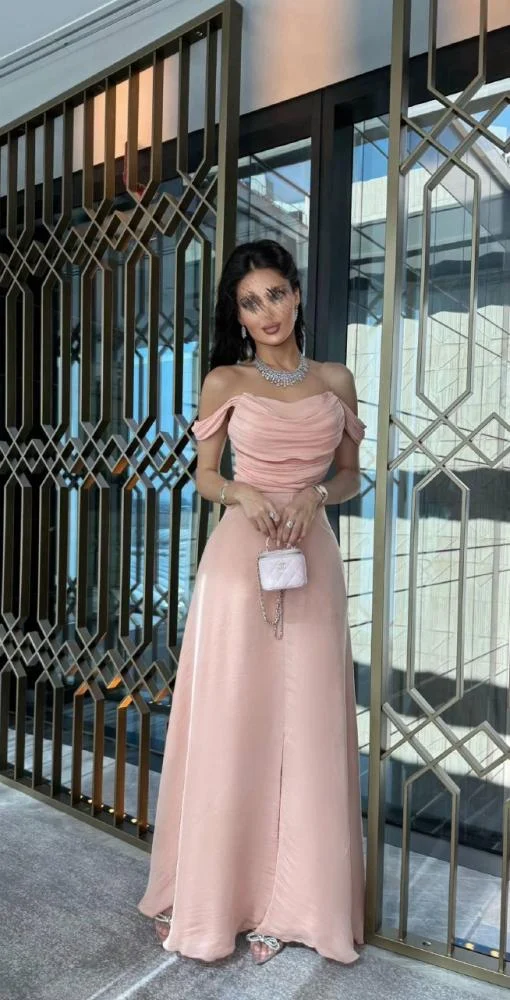 Sexy A Line Off The Shoulder Strapless Pink Long Prom Dresses Evening Dress With Ruffles - View 6 | VelvetHem