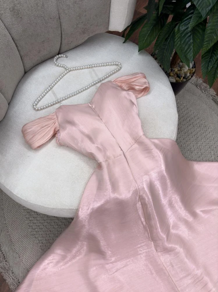 Sexy A Line Off The Shoulder Strapless Pink Long Prom Dresses Evening Dress With Ruffles - View 3 | VelvetHem