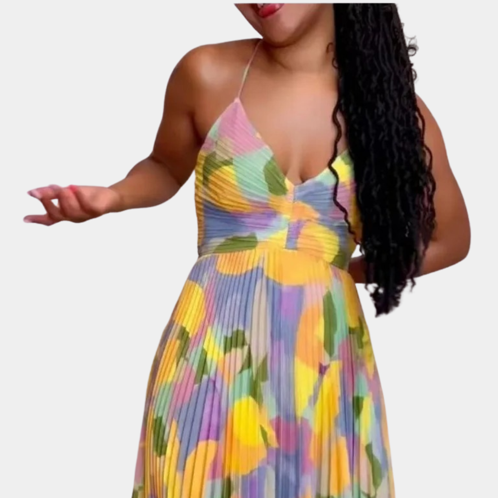 Otylia Fashionable Pleated Dress for Women Feminine Flowy Style