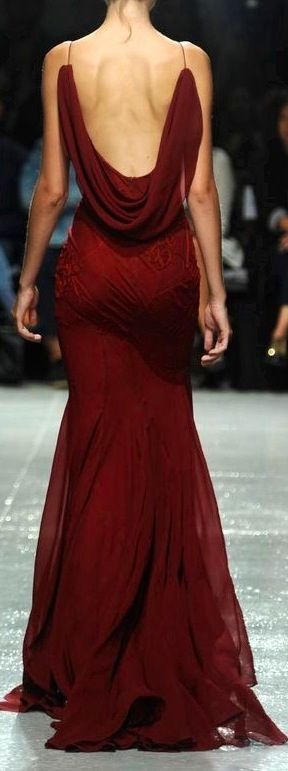 Vintage Mermaid Spaghetti Straps Burgundy Floor Length Prom Dresses Evening Dress - View 2 | VelvetHem
