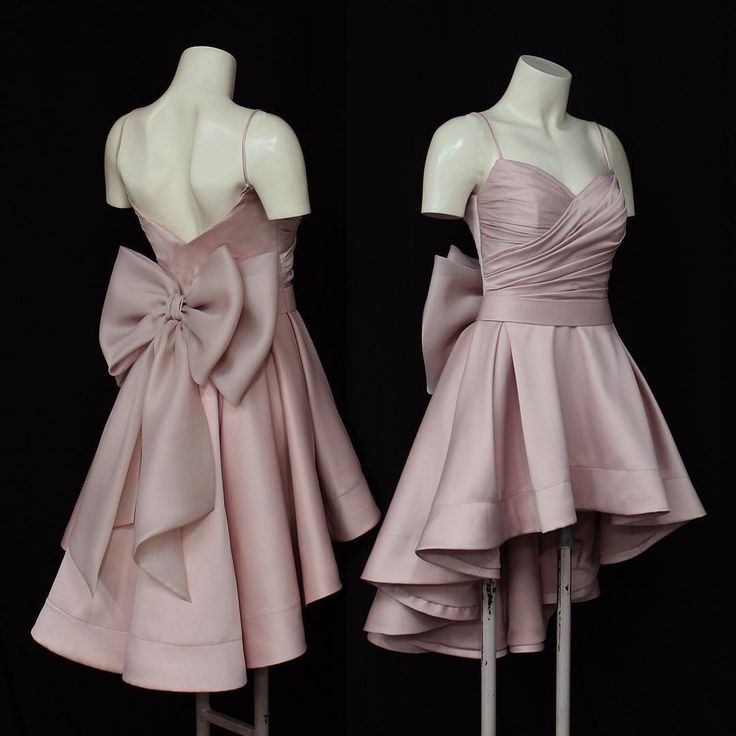 High Low Spaghetti Straps Short Pink Homecoming Dress Cocktail Dress