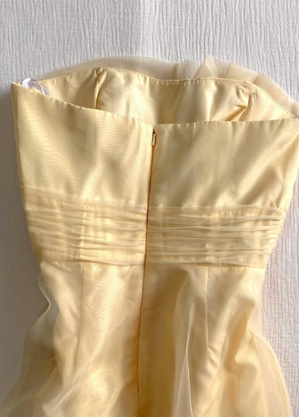 Cute A Line Strapless Satin Chiffon Short Homecoming Dress 18th Birthday Outfits - View 2 | VelvetHem
