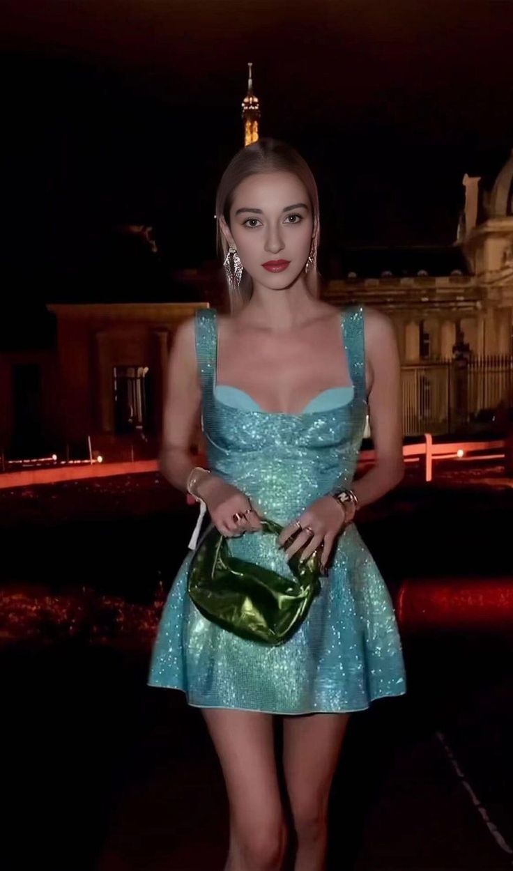 Shiny A Line Spaghetti Straps Satin Sequin Short Homecoming Dress 19th Birthday Outfits