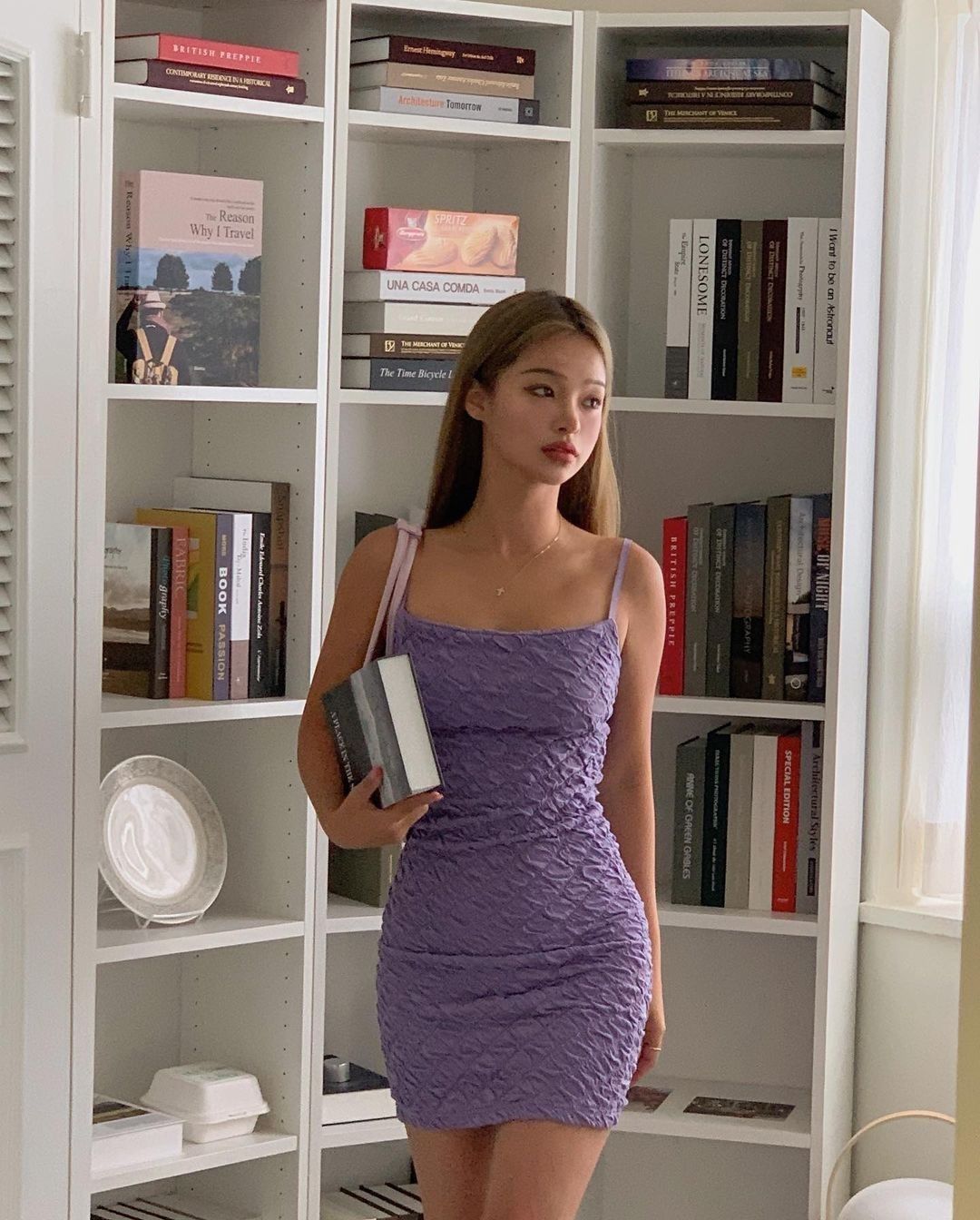 Unique Mermaid Purple Spaghetti Straps Satin Short Homecoming Dress 20th Birthday Outfits - View 2 | VelvetHem