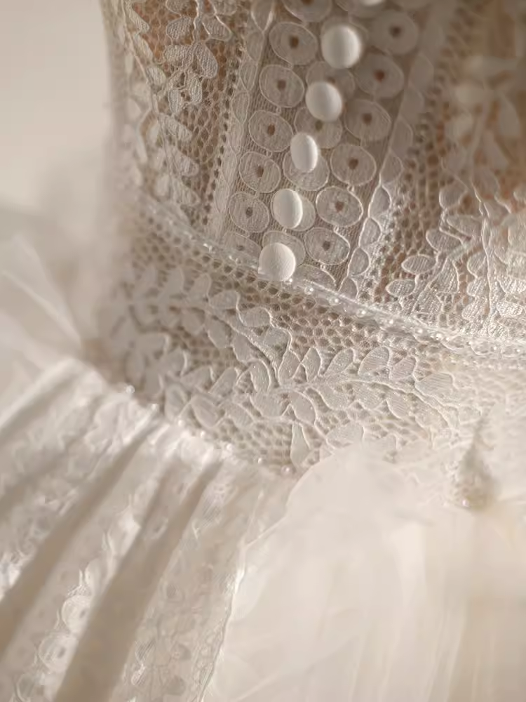 Cute Ball Gown Straps White Birthday Outfits Tulle Lace Homecoming Dresses - View 5 | VelvetHem