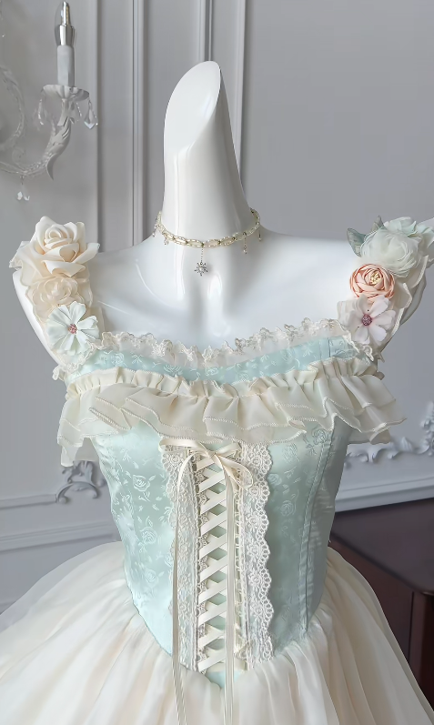 Cute A Line Square Satin Chiffon Flowers Short Homecoming Dress 16th Birthday Outfits - View 3 | VelvetHem