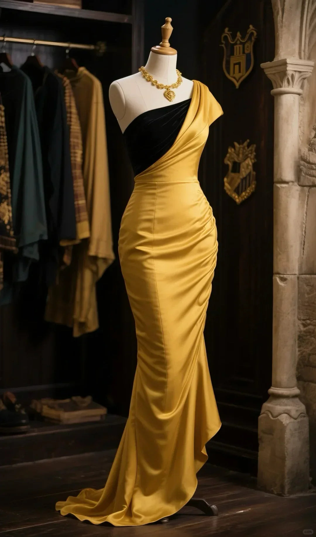 Mermaid One Shoulder Satin Long Prom Dress, Evening Dress