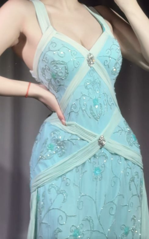 Gorgeous Mermaid Sweetheart Chiffon Sequin Beaded Long Prom Dress, Evening Dress - View 3 | VelvetHem