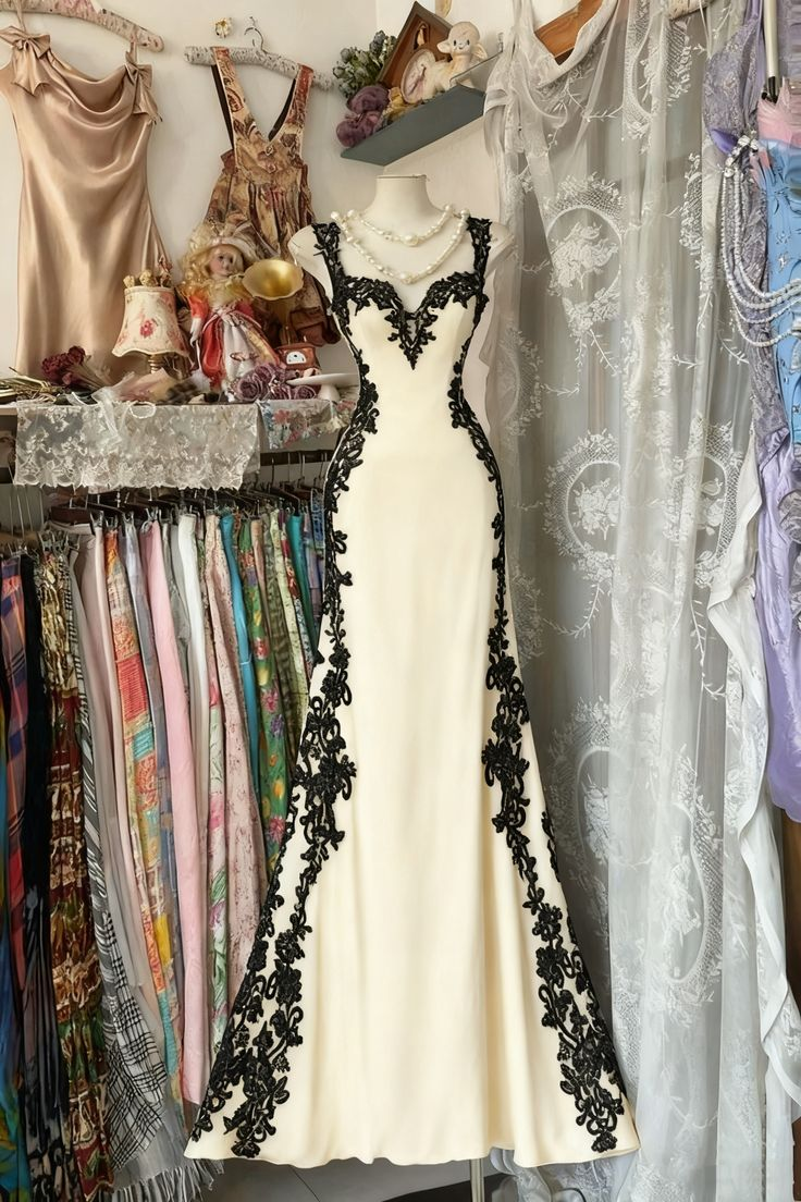 Pretty Mermaid Sweetheart Satin Lace Long Prom Dress, Evening Dress - View 6 | VelvetHem