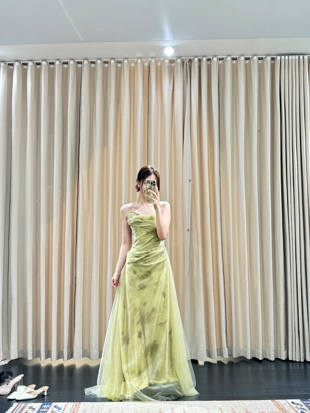 Unique A Line Strapless Satin Tulle Long Prom Dress, Evening Dress - VelvetHem
