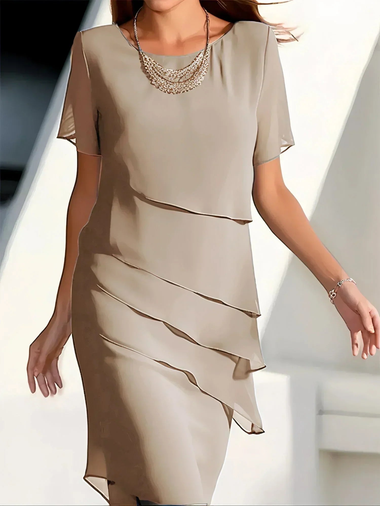 Cristal Effortless Cocktail Dress Made of Chiffon Boutique Collection