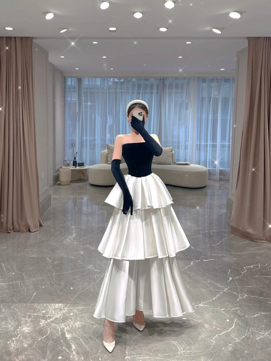 Strapless A-line Multi-layered Evening Dress Evening Party Dress Y4380