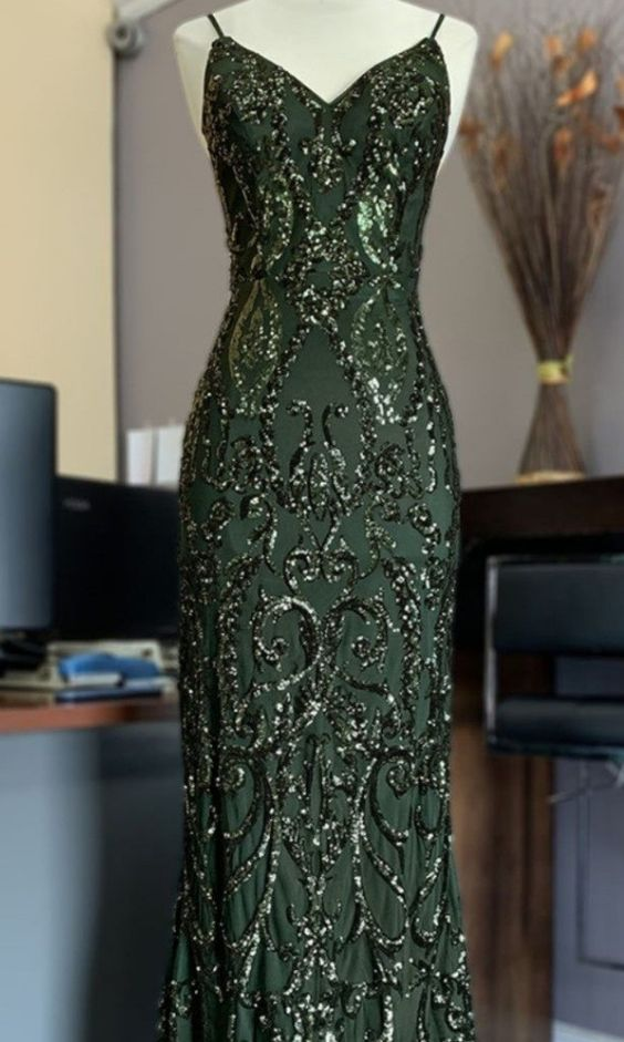 Charming Green Mermaid Evening Dress,Chic Evening Gown - VelvetHem