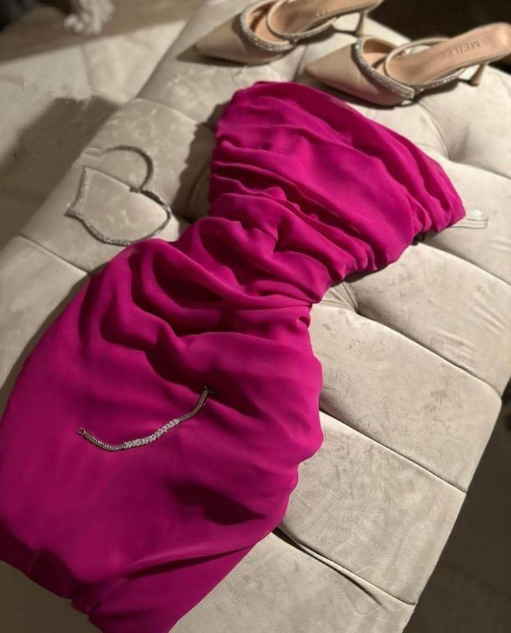 Sexy Hot Pink Chiffon Bodycon Homecoming Dress Cocktail Dress - View 2 | VelvetHem