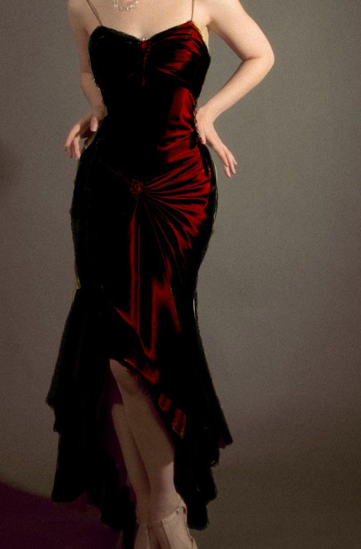 Sexy Spaghetti Straps Prom Gown Burgundy Mermaid Party Dress - VelvetHem