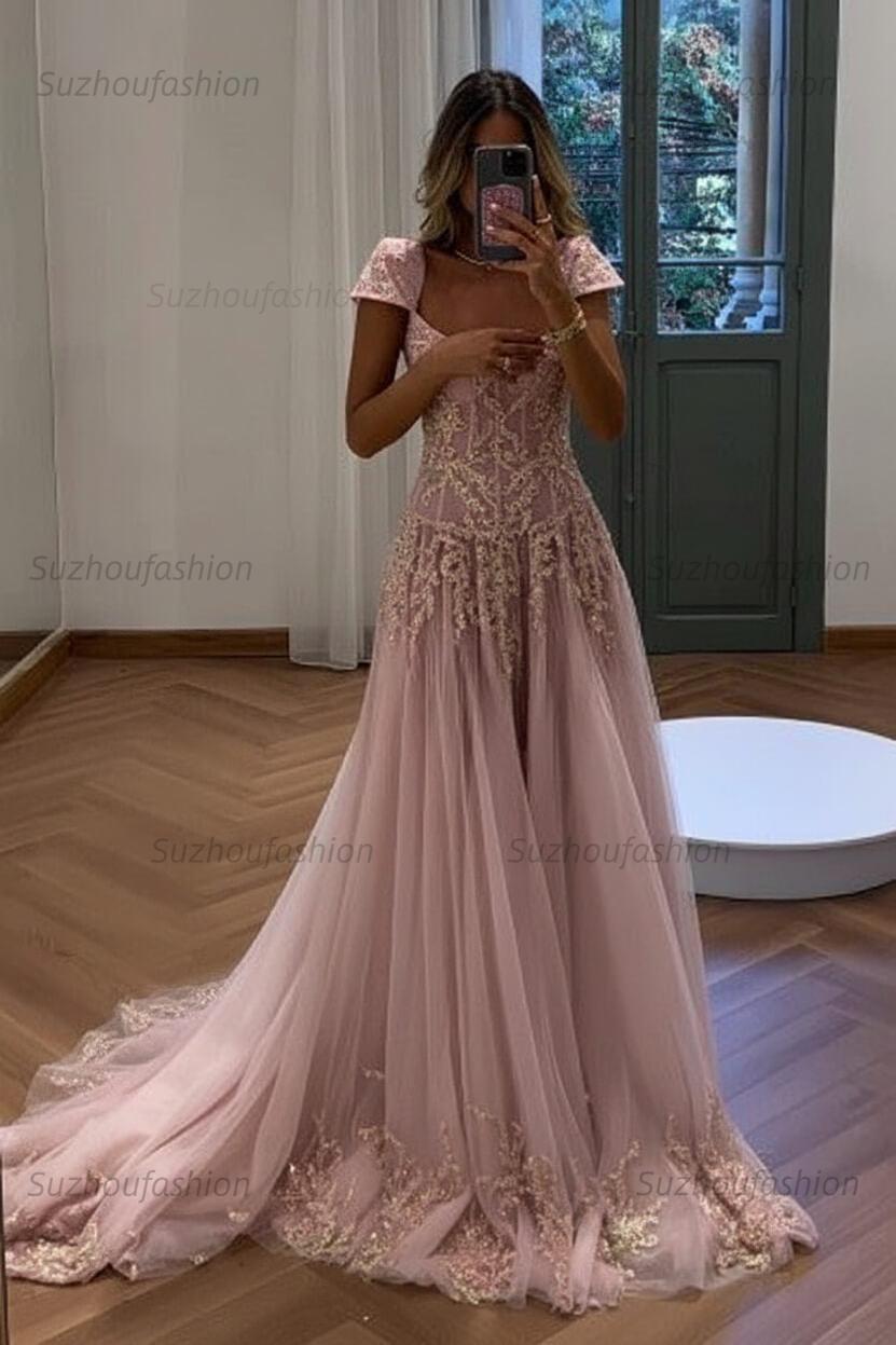 Suzhoufashion Gorgeous A Line Sweetheart Light Green Long Prom Dress With Appliques Formal Evening Gown