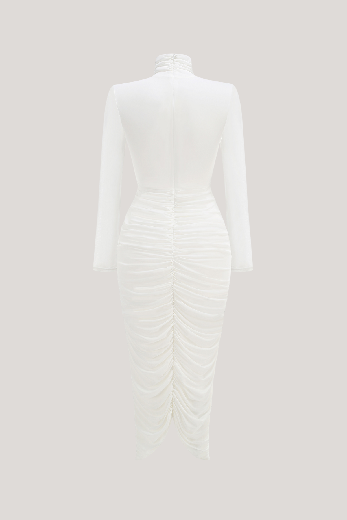 Cesarina High Neck Ruch Midi Dress