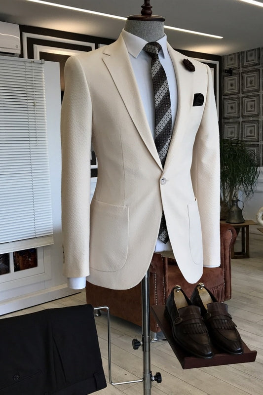 Champagne Two Piece Notched Lapel Prom Suit