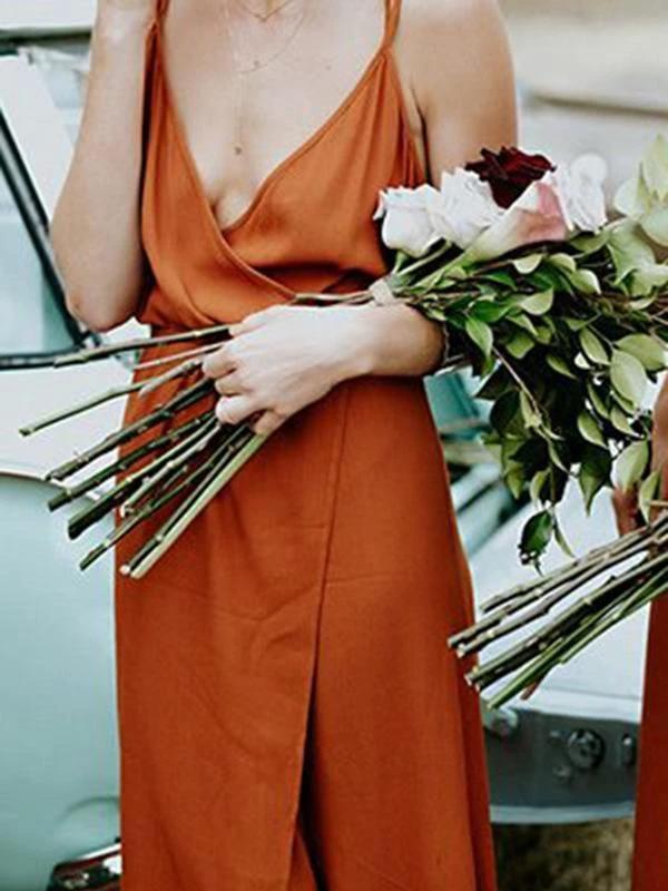 Charming Spaghetti Straps A-line Bridesmaid Dresses With Slit (ZD13256)