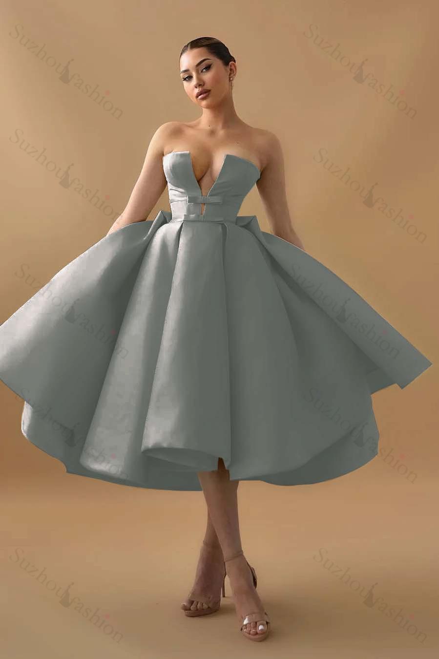 Chic Mint Green Strapless Sleeveless A Line Homecoming Dress With Ruffles