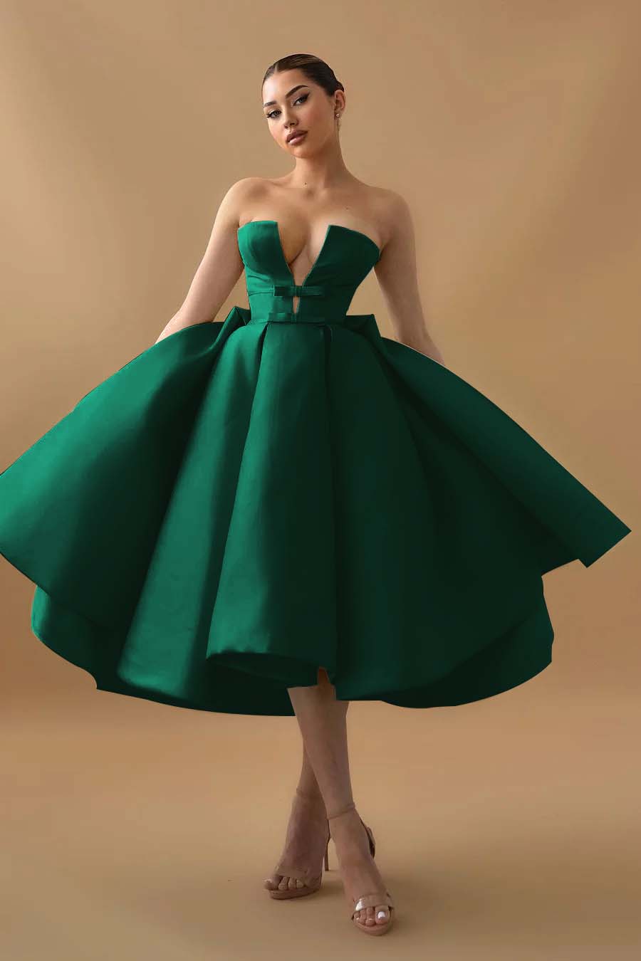 Chic Mint Green Strapless Sleeveless A Line Homecoming Dress With Ruffles