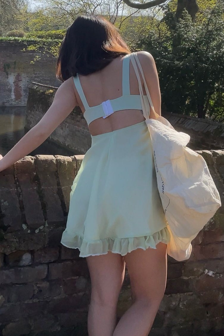 Chic A Line Sweetheart Light Green Short Homecoming Dress with Ruffles