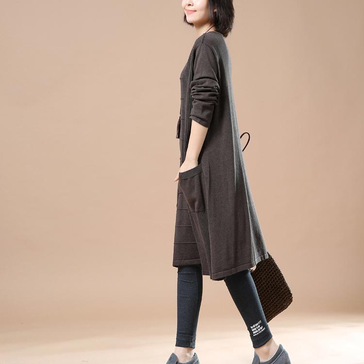 Chocolate new causal sweater dresses plus size
