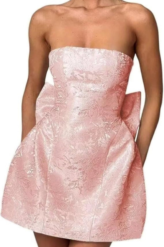 Classic Sleeveless Pleats Satin Short Homecoming Dresses with Bow