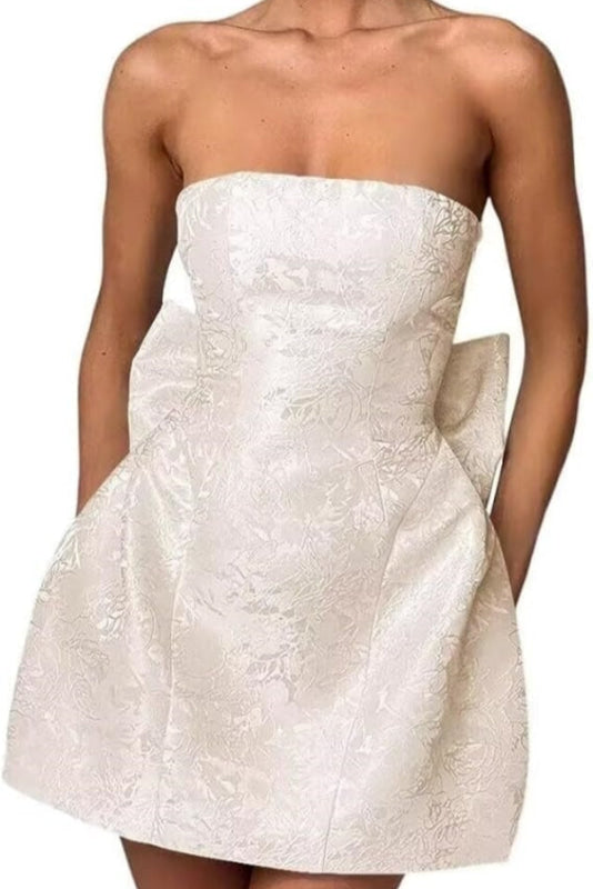 Classic Sleeveless Pleats Satin Short Homecoming Dresses with Bow